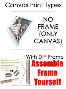 1pc Customized Photo Printed Canvas Art, Large Size Personalized Poster, With DIY Frame (Self-Assembly Frame) Or Canvas Only, Mother's Day Gift/Home Decor - Multicolor - View 4