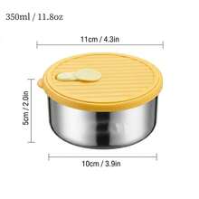 304 Stainless Steel Food Container, Stackable Refrigerator Sealed Fresh-Keeping Box, Fruit And Vegetable Meat Storage Box With Lid, Large Capacity Food Preservation Box, Suitable For Kitchen Food Storage And Organization - Multicolor - View 34