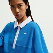 Nike Women's AS W NK STREET ESSNTL SS POLO Knit Collared Short Sleeve Tee TIF5599-435 - Blue - View 3