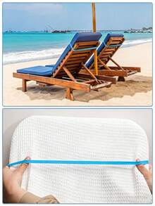 4/1 Peça Faixas de Toalha de Cadeira de Praia de Silicone Grosso, Clipes Elásticos Ajustáveis à Prova de Vento, Tiras de Toalha Reutilizáveis e Fáceis de Limpar para Praia, Piscina, Cruzeiro, Camping, Viagem, Academia e Yoga, Acessório de Cadeira ao Ar Livre, Presente Prático para Amigos e Família - padrão - Visão 10