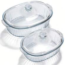 EZIFY 1Pc Oval Heat Resistant Glass Baking Dish With Lid, Available In 61oz & 95oz Sizes, Deep Clear Casserole Pan, Multipurpose Bakeware For Daily Cooking/Holiday Food Preparation - View 4