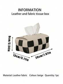 CMYD Studio 1pc Black And White Checkered Paper Towel Holder Luxury Chic Dining Table Tissue Box Vintage Woven Paper Napkin Dispenser For Kitchen Bathroom Home Decor Elegant Storage Organizer - Multicolor - View 14