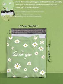 1/16 Large Green Daisy Print "Thank You" Waterproof Self-Sealing Mailing Bags, Tear-Resistant Shipping Envelopes, Suitable For Clothing, Small Business Durable Packaging, Wedding Gifts, Party Favors, Mother's Day Gifts - A - View 6