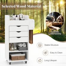 GOFLAME Utility Cart For Home Office Rolling Storage Cart With 3 Drawers 2 Open Shelves Storage Cabinet For Kitchen Bathroom - A - 查看 6