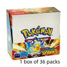 pokemon 寶可夢卡牌包，朱 & 紫系列 - 湧現火花，英文版，1盒36包，每包10張，星光稀有系列，(SV08/朱 & 紫 8)，「朱 & 紫 - 湧現火花」收藏卡，稀有卡收藏，卡牌遊戲對戰，成人卡牌桌遊，節日禮物，聖誕禮物，生日禮物，給同學的禮物 - 彩色 - 查看 6