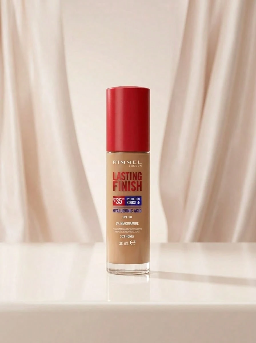 Rimmel Lasting Finish 35Hr Foundation 303 Honey 30 Ml – Foundation, Long-Wear, For Women, 303 Honey, Hyaluronic Acid, Suitable For Daily Makeup Routine - 303 Honey - 查看 1