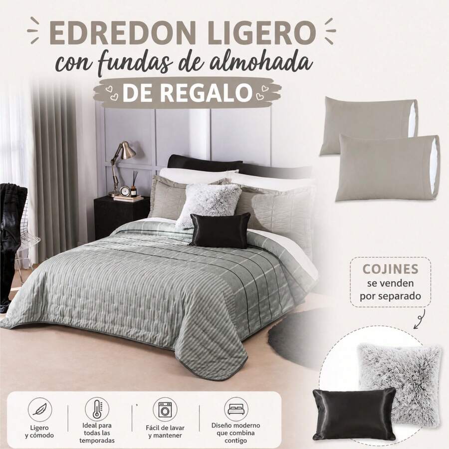 Neo Comforter Set With Pillowcases Included BEUTTY HOME - GRAY - View 1
