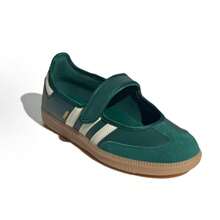 Adidas Originals Samba Jane, Comfortable And Versatile Mary Jane Shoes, Women's, Green And White - Xanh lá và trắng - Xem 2