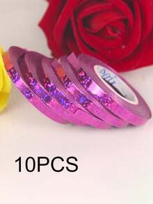 1/10pcs Laser Balloon Ribbons, Colorful Shiny Party Decoration Ribbons Suitable For Weddings, Birthdays, Festivals, Great For Gift Wrapping And Decorations, Party Decoration Ribbons, Brilliant Ribbons, Shiny Surface - Multicolor - View 11