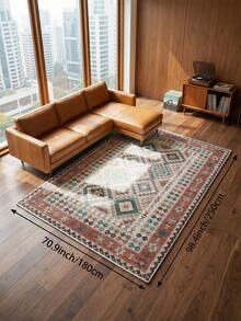 1 pieza Alfombra multicolor de diamante para sala de estar, adecuada para cocina, comedor, dormitorio, decoración de habitación festiva, interior/exterior, oficina, vestíbulo, felpudo antideslizante, alfombra de baño, pasillo, alfombra de área de estudio y juegos - Multicolor - Ver 13