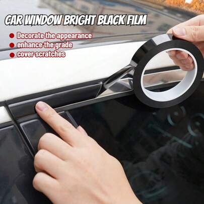 Nẹp bảo vệ mép cửa sổ xe màu đen, dải bảo vệ chống trầy xước thân xe/cửa xe, phụ kiện trang trí.