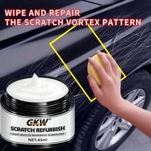 GKW 專業汽車刮痕修復蠟 - 快速拋光至鏡面光澤 | 使用海綿或布輕易塗抹 | 適用於汽車、卡車、SUV、摩托車、船隻和露營車 | 有效淡化淺層刮痕 | 持久光澤 - 45毫升+海綿 - 查看 4