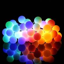 loyyz Solar Globe Outdoor String Light,IPX4 Cystral Fairy Light,12M/7M/5M Solar Garden Twinkle Light 8 Mode,Hanging Lighting For Outside Decor,Backyard,Porch,Yard,Christmas Tree,Balcony,Wedding,Advent, Easter,Christmas Colorful - Colored Light - View 5