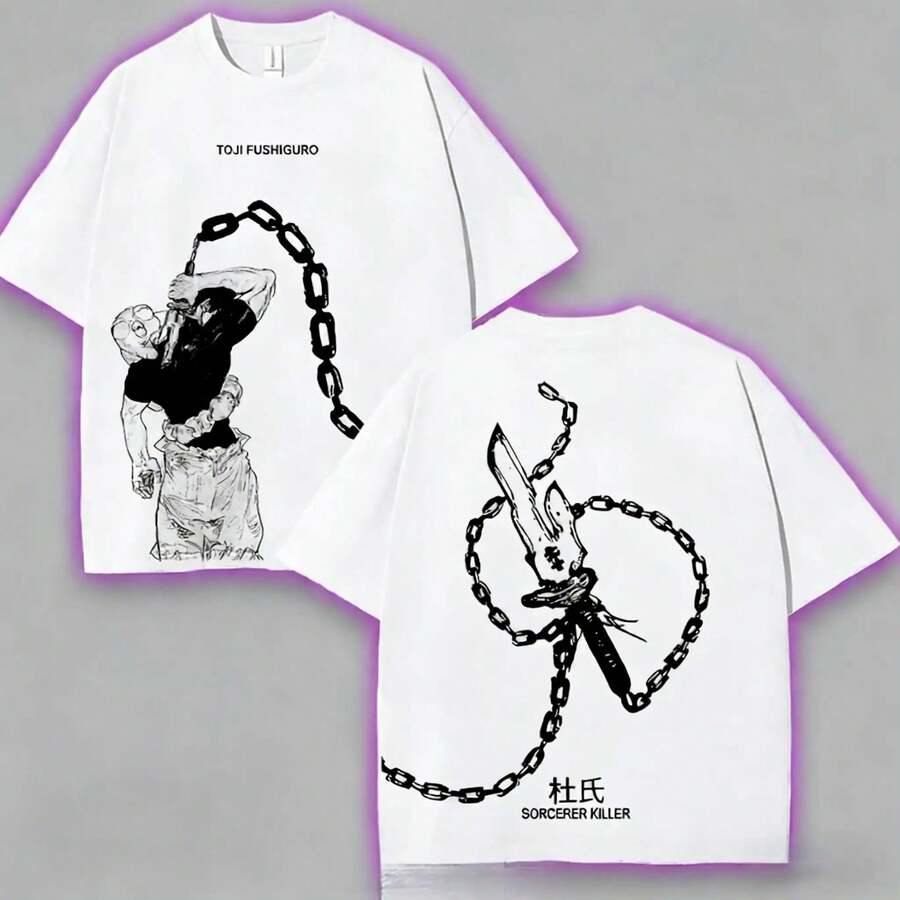 Camiseta  -  |     Estilo Oscuro Anime |    A165 Tela de algodón 100%, suave y transpirable. Manga Corta |     Tallas Disponibles S-3XL |     Diseño Exclusivo para Fans de  |     Ropa Casual Streetwear - Blanco - Ver 1