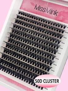 Miss Mink 30D 40D 50D Curly Soft Natural Look False Eyelashes, 8-16mm Mixed, 0.07mm D Curl, 12 Rows 240 Pieces, Waterproof Mink Hair Single Cluster 3D Precise Fit For Daily Makeup, Lightweight Portable Design Suitable For Daily Life, Parties And All Occasions - D - View 6
