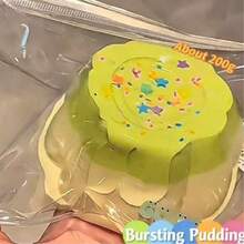 1pc-Squishy-Large Pudding Squeeze-Sensory Toys-Silicone Squeeze-Bursting Simulation Pudding-Vent Toy-Simulation Food Play--Birthday Gift-Perfect Gift-Gift-Collection Display - Multicolor - View 4