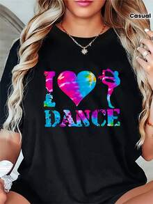 Women's T-Shirt For Spring And Summer - Black - View 2