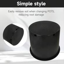 Plastic Flower Pot Seedling Pot Gardening Flower Pot With Drainage Holes Can Be Used For Planting, Cuttings, Seedlings, Succulent Cultivation, Seed Germination, Suitable For Patio Lawn Garden Indoor And Outdoor Reusable 7-Gallon 10PCS Black Round - 黑色 - 查看 6