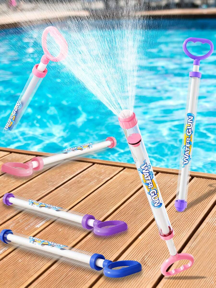 夏季水上遊戲必備工具 - 這款心形手柄煙花造型水槍是舉辦水上娛樂派對的理想選擇。其多孔煙花式出水設計可使水花向四面八方噴灑並擴散。