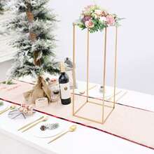 Wedding Flower Stand Gold, Iron Acrylic Stand, Stable 80cm Height, Dismountable, For Wedding Party Decoration, Load Capacity 5kg - A - View 3