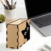 1pc Wooden Bookmark Storage Box, Decorative Plaque And Accessories, Elegant Desk Organizer, Thoughtful Gift For Bookworms On Mother's Day, Father's Day, Reader's Day, Home Decor - Multicolor - View 3
