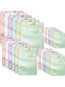 5/30/50pcs Macaron Color PVC Self-Sealing Bags, Fashionable Fresh Colors, Dustproof And Moisture-Proof With Good Sealing, Suitable For Cards, CDs, Jewelry Storage And Gift Packaging - One Size Fits All - View 7