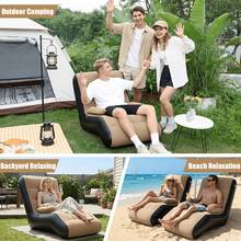 1pc Inflatable Slouchy Sofa Home Leisure Fashion Comfortable Air Bed Indoor Folding Bed Leisure Sofa - Multicolor - View 8