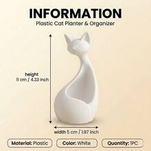 Maceta suculenta con forma de gato linda, contenedor de almacenamiento adecuado para artículos decorativos, joyas, bolígrafos, etc. Decoración de escritorio y alféizar de ventana - A - Ver 13