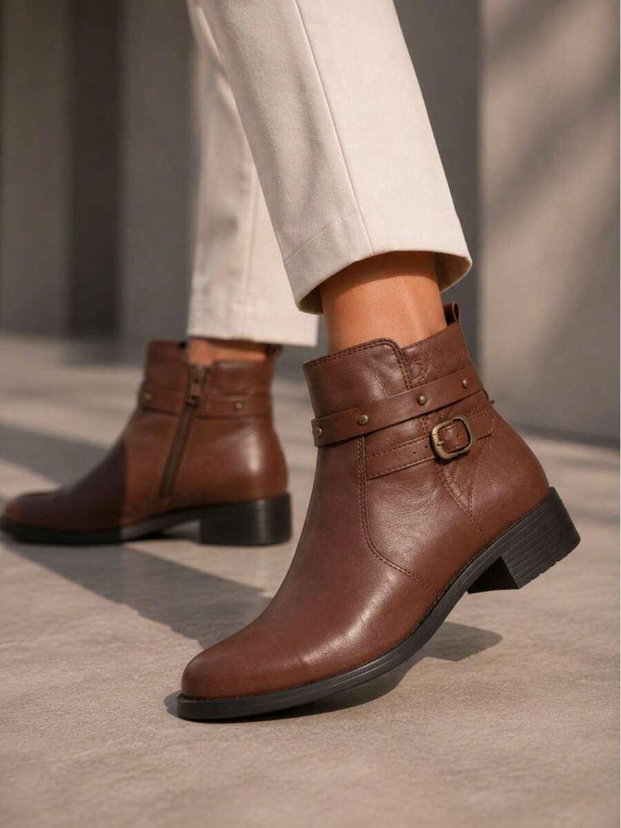Dahazzi Women's Ankle Boot, Super Comfortable, Short Shaft, Low Heel, SCH11300 Cappuccino - 巧克力棕 - 查看 1