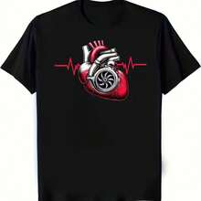 Printed T-Shirt For Men And Women - 黑色 - 查看 1