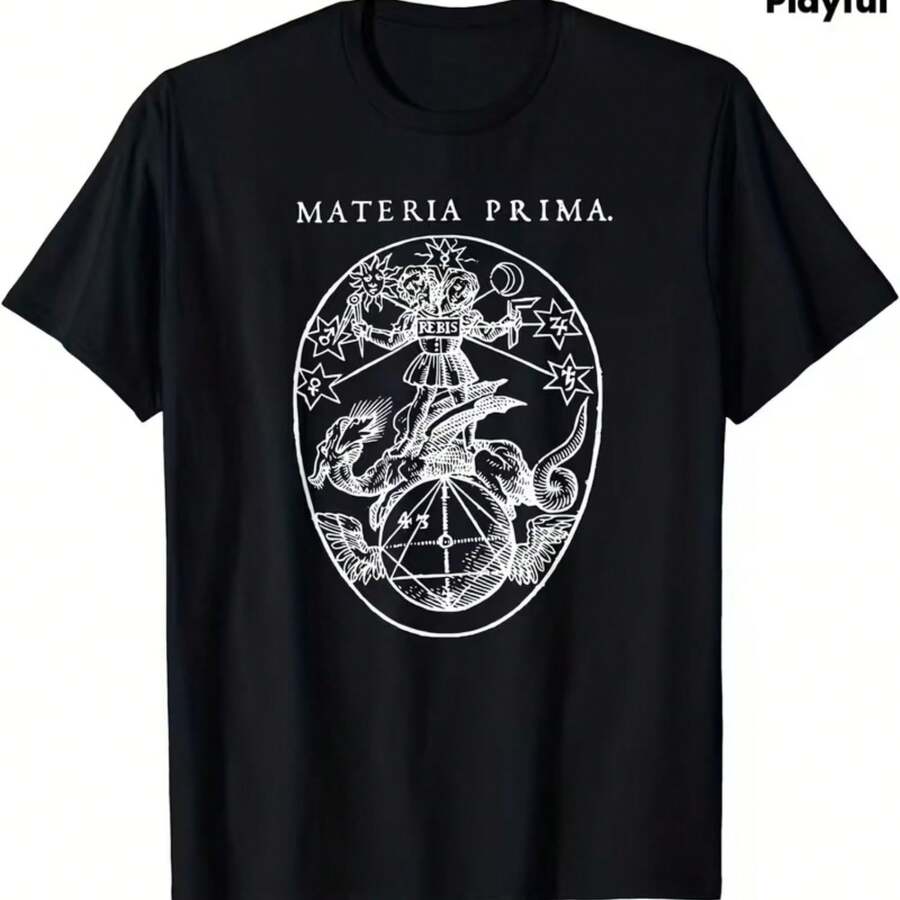 Printed T-Shirt For Men And Women - 黑色 - 查看 1