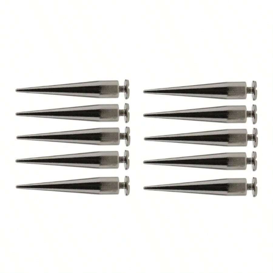 10Pcs 7x40mm Cone Screw Metal Studs Leathercraft Rivet Spikes Decor For DIY Leather Craft Bags Shoes - Light Grey - 查看 1