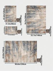 Multi-Color Tie-Dye Living Room Rug, Suitable For Kitchen, Dining Room, Faux Cashmere Bedroom Rug, Holiday Decor Living Room Rug, Indoor/Outdoor, Office, Lobby, Area Rug, Non-Slip Doormat, Bathroom Rug, Hallway, Study And Gaming Area Rug - Multicolor - View 5