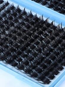 320/384/448pcs D Curl Large Capacity Individual Eyelashes,Gift For Mom,Cluster Eyelash Extensions,Soft And Natural Look,Long Lasting False Eyelashes,Lightweight Reusable Wispy Eyelashes Set Suit For Daily,Wedding,Night Party, Bridal,Cosplay Makeup. - D - View 6