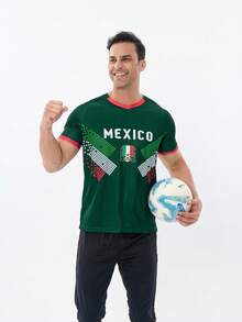 SURUIDA 2026 World Cup Mexico Soccer Jersey For Youth & Men, V-Neck Design Comfortable Sports Top, Suitable For Soccer Matches, Training, Casual Wear & Holiday Outfit, Gift Idea - Dark Green - View 5