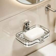Light Luxury Double-Layer Soap Dish For Bathroom Sink, Household Drainage Soap Holder Storage Rack - Transparent-Soap Box - View 5