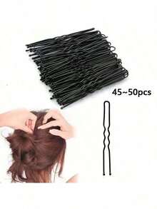 100pcs Elegant U-Shaped Hair Clips, Women Invisible Hair Clips - Suitable For Bangs And Hairline, Durable Material, Minimalist Design, Secure Grip, Suitable For Various Hairstyles Like Ponytail And Braids - Multicolor - View 15