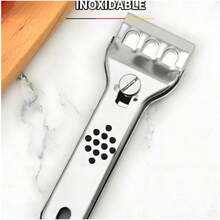 Rascador Metálico de Acero Inoxidable - Herramienta Resistente para Limpieza de Cocina - Plateado - Ver 5