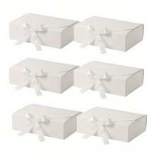 6pcs Set Giftboxes With Lids & Ribbons, 12.2 * 9.84 * 3.15 Inch Birthday Gift Boxes, Bridesmaids Proposal Boxes, Foldable Kraft Paper Gift Boxes For Engagement & Wedding - Gift Box - View 9