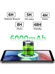 Qetupa 10.1 吋 Android 15 平板電腦，T606 八核 1.6GHz 處理器，4GB RAM+128GB ROM，802.11ax WIFI6 2.4G+5G，藍牙 5.0，Incell FHD(1920x1200)IPS 觸控螢幕，5MP+8MP 雙鏡頭，6000mAh 大電池，支援 1TB 擴充（不含適配器） - 查看 5