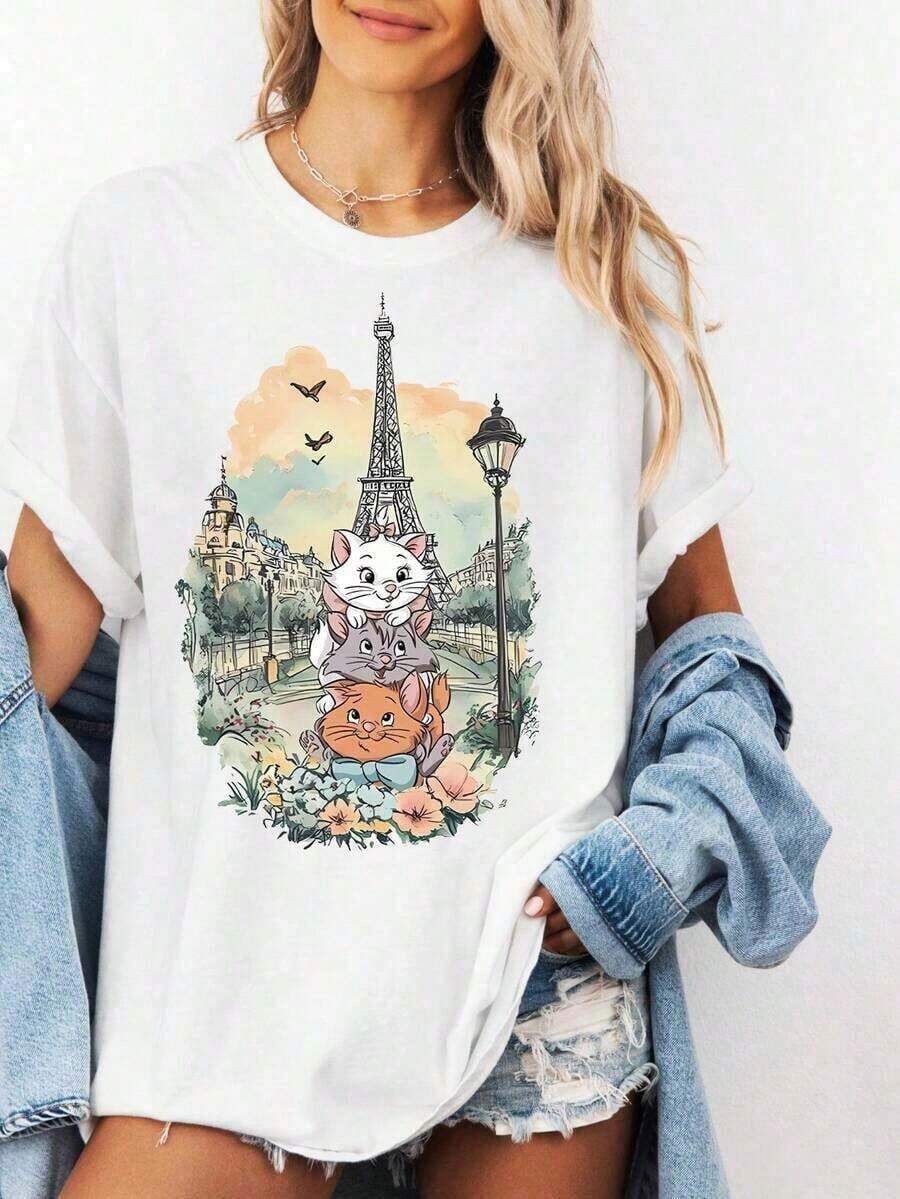 Disney Loose Oversize The Aristocats Shirt, Family Matching Shirt,Marie Aristocats, Cat Lovers Shirt,Animal Kingdom Shirt, Tee,Disney Cat Tee -- Disneys Disneyland Paris The Magic Kingdom Disneyesque The House Of Mouse Mickey Mouse Empire Modest Summer Outfits Take That T Shirt Summer Coord Tops For Women Summer Summer Clothes Women Summer Clothes Summer Tops Summer Tops Women Summer Co Ord Summer Top Summer Outfits White Top Black Top Holiday Outfits For Women Tops For Women Summer Holiday Gifts Valentine's Day Gifts Earth Day Gifts Oktoberfest Gifts Summer Bank Holiday Gifts - trắng - Xem 1