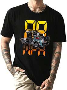 Playera Volver Al Futuro Delorean - Negro - Ver 2