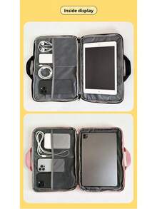 1pc Cartoon Cute Laptop Bag Multifunctional Briefcase Document Folder Outdoor Portable Tablet Protective Sleeve - Multicolor - View 5