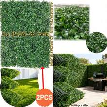 2pcs Artificial Evergreen Ivy Privacy Fence Panels, Realistic Outdoor Faux Green Screens, Easy Installation, All-Weather Durable, Suitable For Balcony Pool Fence, Low Maintenance Year-Round Home Decor, Spring/Summer Fake Plants - Green - View 2