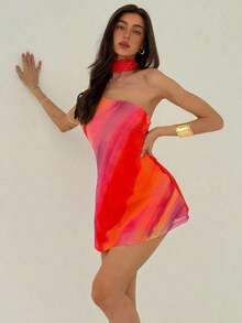 Fashionable Sleeveless Solid Color Dress For Women - Orange - View 7