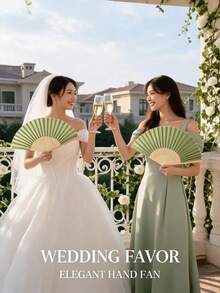 40pcs/Set Handheld Wedding Fans, No Assembly Required, Includes White Paper Fans, Bow Ribbons, Thank You Tags, Paper Trims, Suitable For Bridal Shower, Wedding Favors, Bulk Guest Gifts - Multicolor - View 2
