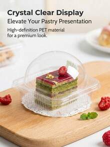 10/50pcs Kotak Kemasan Persegi Transparan Tebal yang Ditingkatkan, Cocok untuk Tiramisu, Kue Lapis, Mousse Susu Kedelai, Makanan Penutup, dan Lainnya, Dapat Digunakan Kembali - MultiWarna - View 5