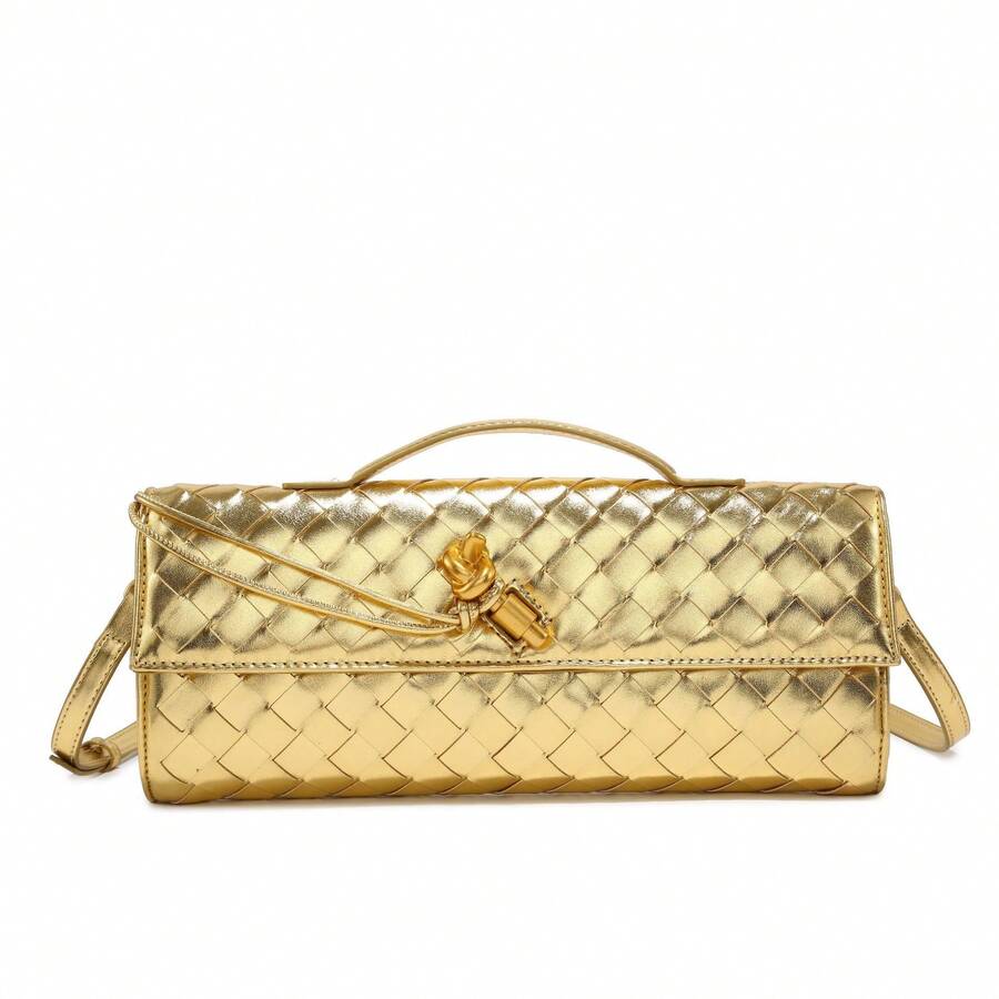 Bolso de mujer de cuero genuino tejido a mano BV Bottega Bang Bang de Andiamo Clutch Campana.Nuevo modelo 2026 de bolso de noche tipo clutch, bolso de moda europea y americana con cierre largo, al por mayor directamente del fabricante. - Blanco - Ver 1