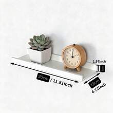 U-Shaped Wall Mount Floating Shelves, No Drilling Required, For Living Room, Bedroom, Dining Room, Bathroom, Kitchen, Study, Garden, Simple Design, Practical And Stylish, Convenient Home Organization! - White - View 14
