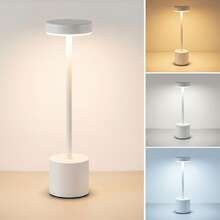 3-Tone Table Lamp Luxurious Bedside Rechargeable Lampshade LED Desk Bedroom Lamp - trắng - Xem 10